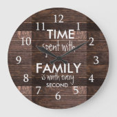 Rustic bruin hout met gezinsprijs grote klok (Voorkant)