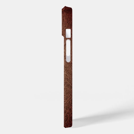 Rustic bruin lederen monogram Case-Mate iPhone case (Achterkant / Links)