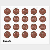 Rustic Bruin Romantische Groene Tuinbruiloft  Ronde Sticker (Vel)
