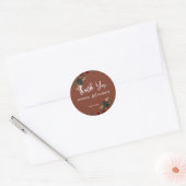 Rustic Bruin Romantische Groene Tuinbruiloft  Ronde Sticker (Envelop)