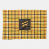 Rustic bruin ruitpatroon met monogram theedoek (Horizontaal)