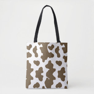 Rustic Bruin  & Witte Koeienprint Landelijk Wester Tote Bag