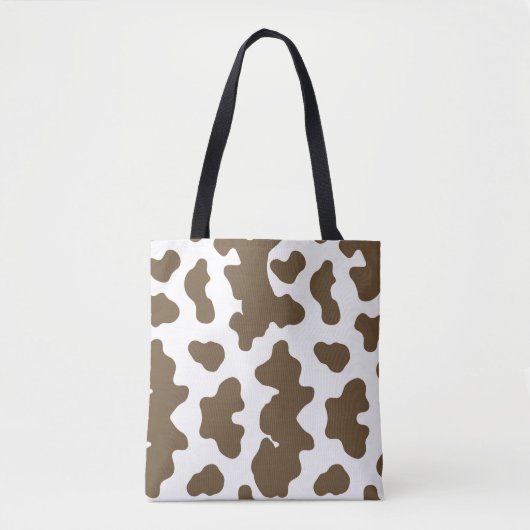 Rustic Bruin  & Witte Koeienprint Landelijk Wester Tote Bag (Voorkant)