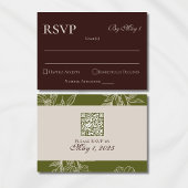 Rustic Bruine Bloem QR RSVP Kaartje