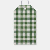 Rustic Bruine Crème Groen Hart Boog Kerst Cadeaulabel (Achterkant)