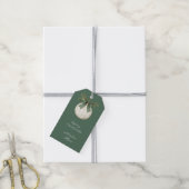 Rustic Bruine Crème Groen Ornament Kerstmis   Cadeaulabel (Met Touw)