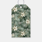 Rustic Bruine Crème Groen Ornament Kerstmis   Cadeaulabel (Achterkant)