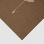 Rustic Bruine Kraft Hart Pijl Bruidsfeest Tissuepapier (Detail)