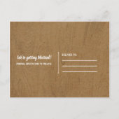 Rustic Bruine Kraft Hart Pijl Save the Date Aankondigingskaart (Achterkant)
