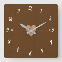 Rustic Bruine Kraft Houten Hart & Pijl