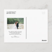 Rustic Brush Lettering Net gehuwde foto Briefkaart (Achterkant)