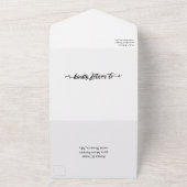 Rustic Brush Script Photo Wedding QR RSVP All In One Uitnodiging (Buitenkant)