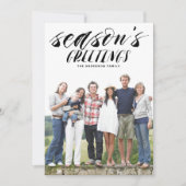 Rustic Brush Typography Season's Greeting Photo Feestdagenkaart (Voorkant)