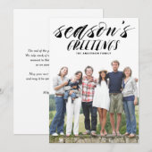 Rustic Brush Typography Season's Greeting Photo Feestdagenkaart (Voorkant / Achterkant)