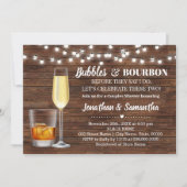 Rustic Bubbles & bourbon voor ik een bruiloft doe Kaart (Voorkant)