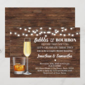 Rustic Bubbles & bourbon voor ik een bruiloft doe Kaart (Voorkant / Achterkant)