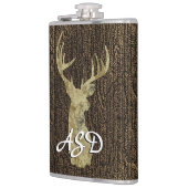 Rustic Buck Deer Hunting Monogram Heupfles (Links)