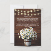 Rustic Bucket Daisy in het Baby shower Bloom Bedankkaart (Voorkant)