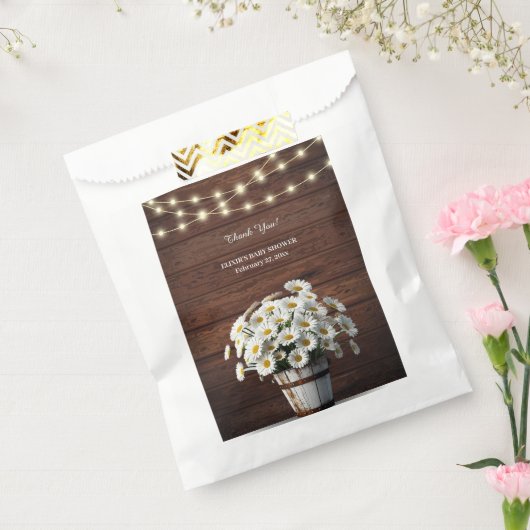 Rustic Bucket Daisy in het Baby shower Bloom Bedankzakje (Gezegeld)