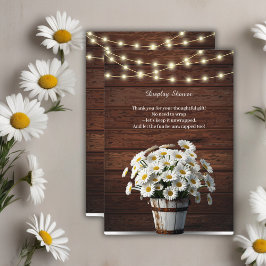 Rustic Bucket Daisy in het Baby shower Bloom Informatiekaartje