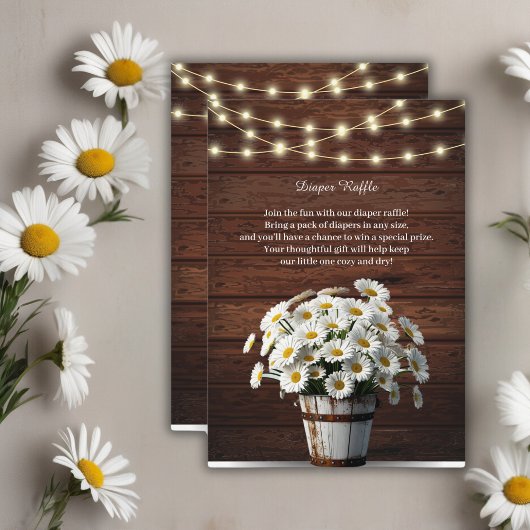 Rustic Bucket Daisy in het Baby shower Bloom Informatiekaartje