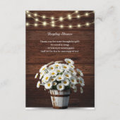 Rustic Bucket Daisy in het Baby shower Bloom Informatiekaartje (Voorkant)