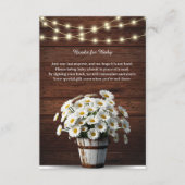 Rustic Bucket Daisy in het Baby shower Bloom Informatiekaartje (Voorkant)