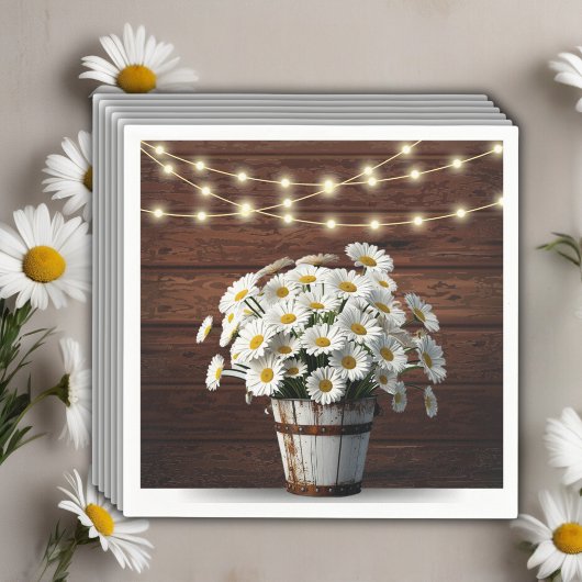 Rustic Bucket Daisy in het Baby shower Bloom Servet