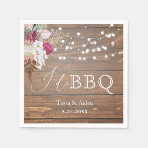 Rustic Budget I Do BBQ Napkins Servet