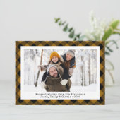Rustic Buffalo - Aangepaste foto Tan Black Feestdagenkaart (Staand voorkant)