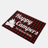Rustic Buffalo Check Pset Campfire Happy Campers Deurmat (Schuin)