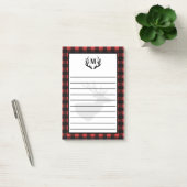 Rustic Buffalo Check Pset & Deer Antlers Post-it® Notes (Kantoor)