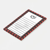 Rustic Buffalo Check Pset & Deer Antlers Post-it® Notes (Schuin)