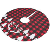 Rustic Buffalo Check Pset White Deer Antlers Kerstboom Rok (Gekanteld)