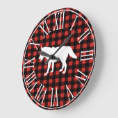 Rustic Buffalo Check Pset & White Wolf Silhouette Grote Klok (Hoek)