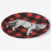 Rustic Buffalo Check Pset & Wolf Papieren Bordje (Gekanteld)
