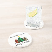 Rustic Buffalo Check Sandstone Drie Bomen Zandsteen Onderzetter (Zijkant)