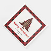 Rustic Buffalo Christmas Napkin Editable Template Servet (Hoek)