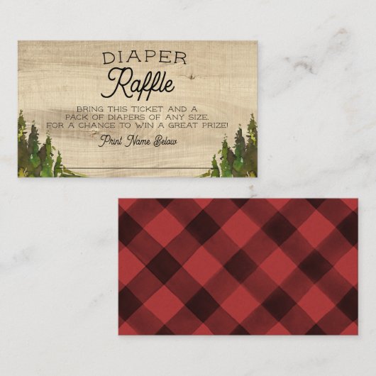 Rustic Buffalo controleert een luieraffle Notitiekaartje (Voorkant / Achterkant)