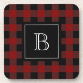 Rustic Buffalo Geplakt Monogrammed Initiaal Rood Z Bier Onderzetter (Voorkant)