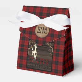 Rustic Buffalo geruite babyfeestje eerste letter f Bedankdoosjes