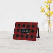 Rustic Buffalo geruite monogram beginletters patro Kaart (Gele Bloem)
