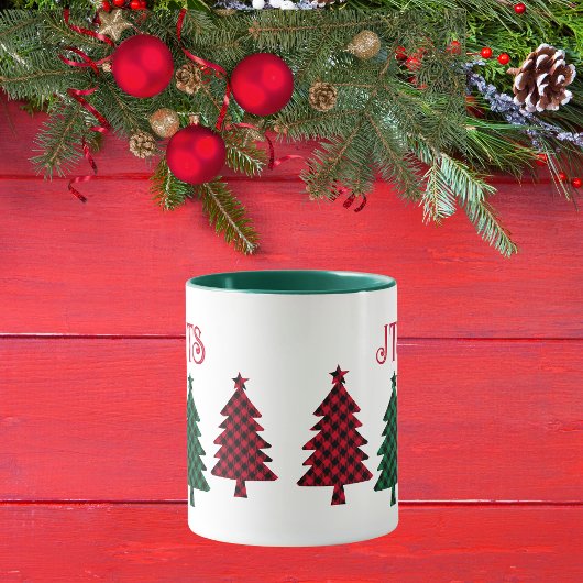 Rustic Buffalo gespeeld in rood groen zwart monogr Mok