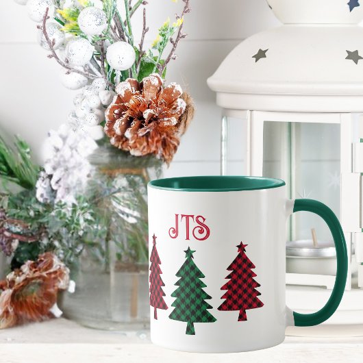 Rustic Buffalo gespeeld in rood groen zwart monogr Mok