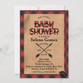 Rustic Buffalo Plaid Baby shower Invitation Kaart (Voorkant)