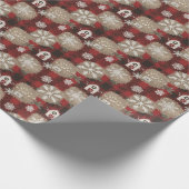 Rustic Buffalo Plaid Barn Christmas Wrapping Paper Cadeaupapier (Hoek)