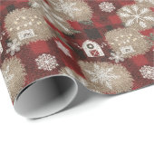 Rustic Buffalo Plaid Barn Christmas Wrapping Paper Cadeaupapier (Rol Hoek)
