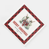 Rustic buffalo plaid Christmas napkins for party Servet (Hoek)