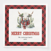 Rustic buffalo plaid Christmas napkins for party Servet (Voorkant)