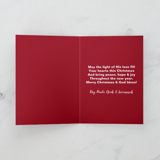 Rustic Buffalo Plaid Come Let Us Adore Him Photo Feestdagen Kaart (Binnen)